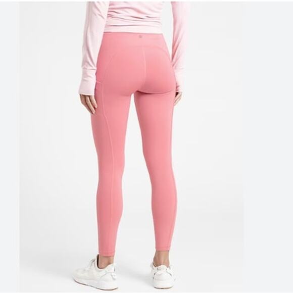 Athleta Mid Rise Antique Rose Ultimate Stash Pocket Tight Leggings Size Medium - Picture 2 of 7